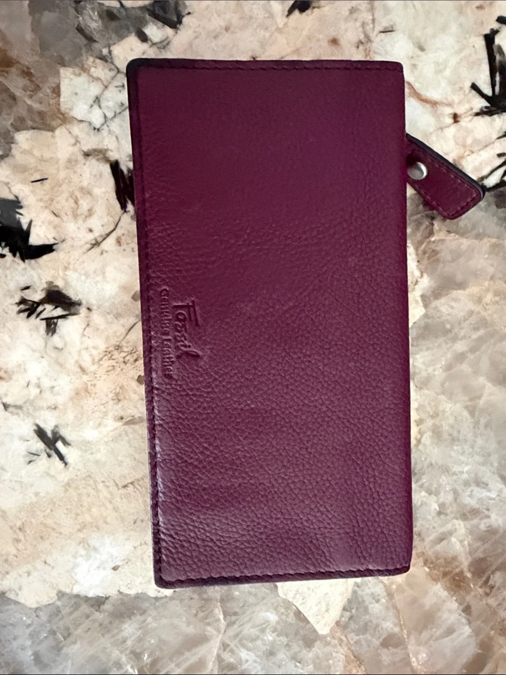 Genuine Leather Fossil Women's Long Wallet - Burgundy